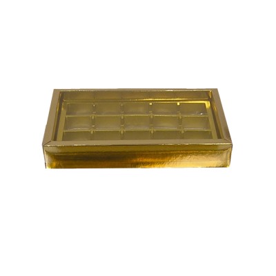 Cajas Tapa Acetato/Base Oro. Caja de Bombones Basic
