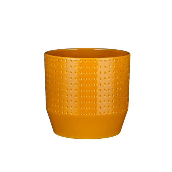 Maceta ceramica Nola.ocre. 19.5x18h.