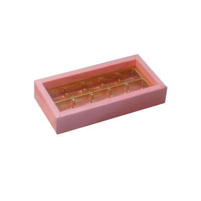 Cajas Tapa Acetato/Base Rosa. Caja de Bombones Basic