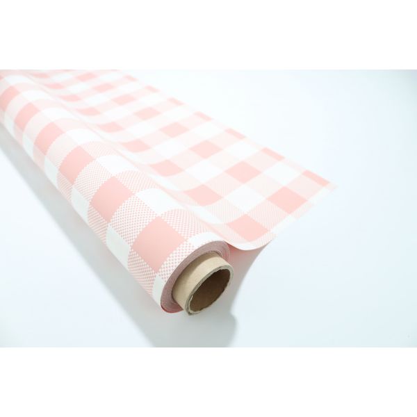 Bobina Papel de Regalo Opaco Vichy Rosa Cipria