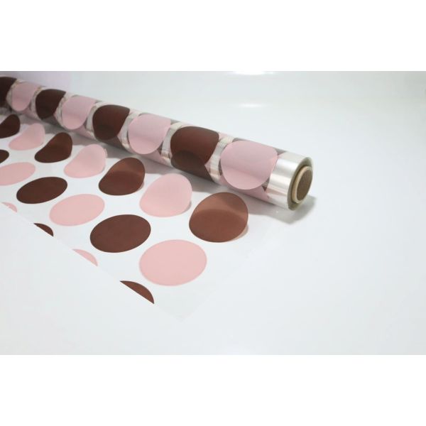 Transparent Paper Gift Wrap Roll Bolle Lilac & Brown