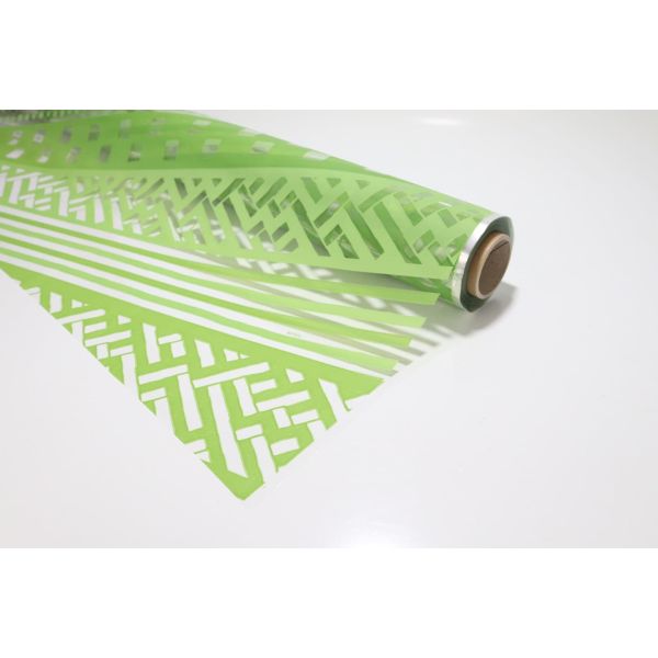 Bobina Papel de Regalo Transparente Azteca Verde crema