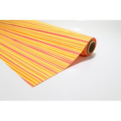 Bobina Papel de Regalo Opaco Líneas Amarillo & Naranja