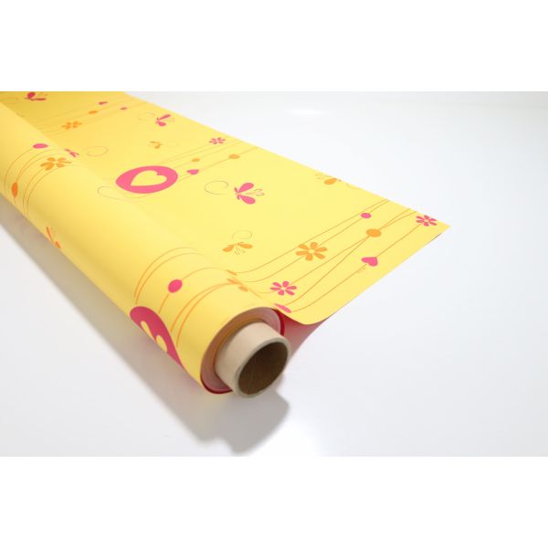 Opaque Flower Butterfly Orange & Fuchsia Gift Wrap Roll