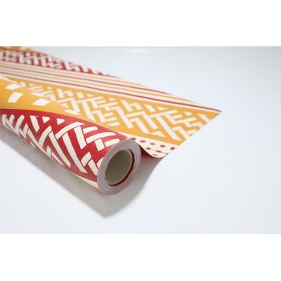 Opaque Aztec Ochre & Bordeaux Gift Wrap Roll