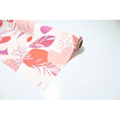 Bobina Papel de Regalo Opaco Filodendro Rojo Coral Perfumado Almizcle