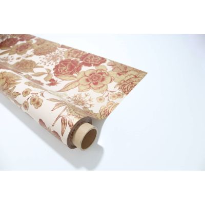 Opaque Peony Amaranth & Gold Scented Paper Gift Wrap Roll