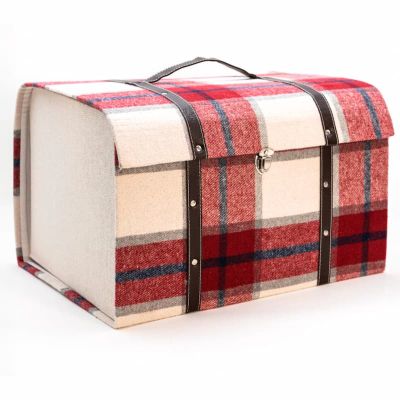 Contenedor Baúl Tartan Burdeos