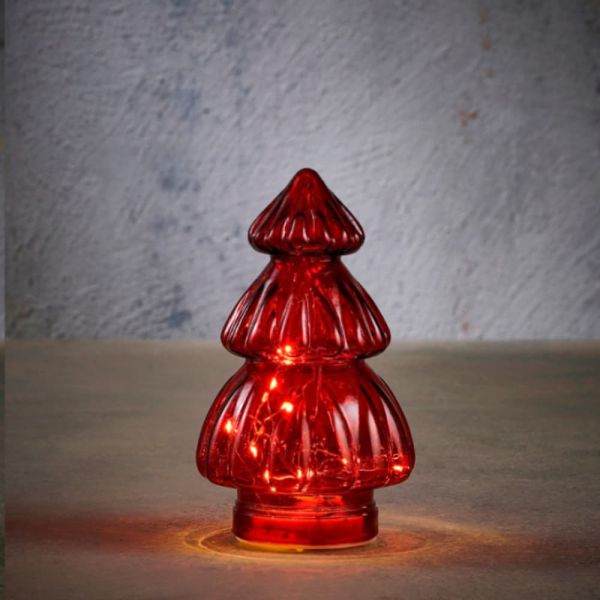 Glass Lamps with LED Lights in Red, Gold & Green