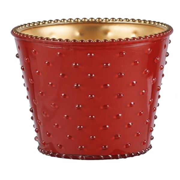 Macetero de Cristal Interior Color Rojo Oro