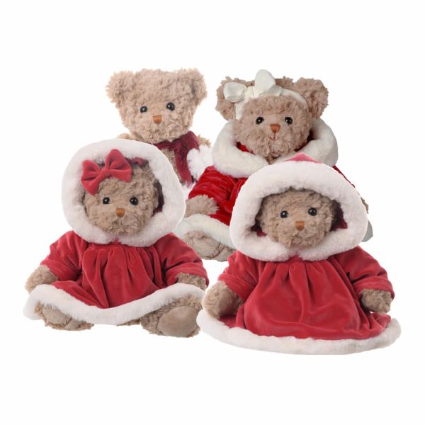 Peluches Ositos de Algodón Romy & Ethan Capa de Navidad Color Rojo