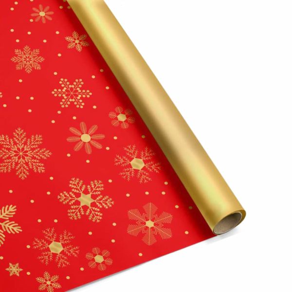 Bobina Papel de Regalo Para Envolver Fiocco Di Nieve Rojo & Oro