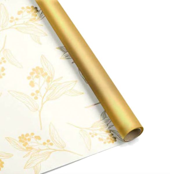 Bobina Papel de Regalo Para Envolver Golden Berry Lino & Oro