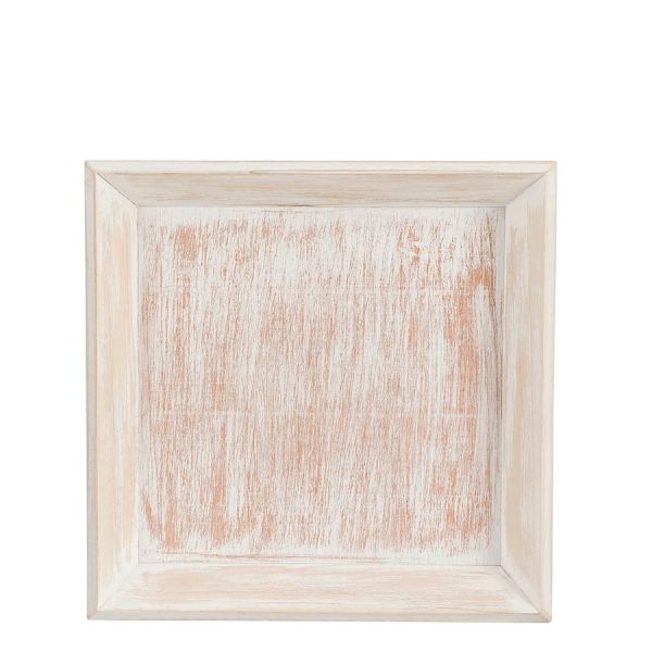 Bandeja madera crema/blanco.