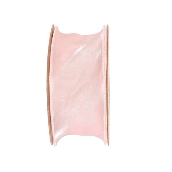 Cinta organza espiral color rosa.45mmx10mts.