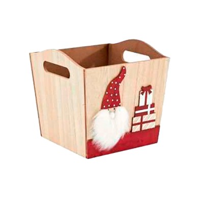 Caja madera Santa rojo/blanco