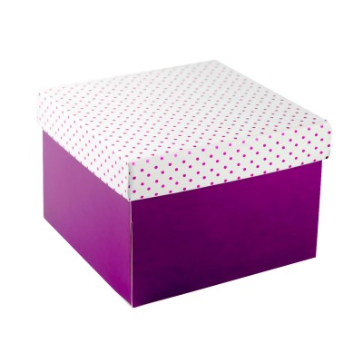 Caja cartón 3 pisos tapa petaca Flash Purpura.