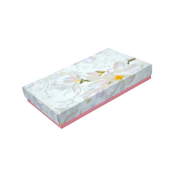Caja de 28 Bombones tapa Petaca. Colección Lilium Blanca